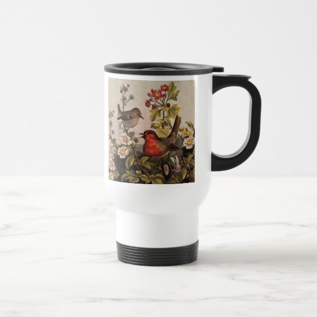 Taza De Viaje Primavera Robin Birds Red Birds (Derecha)