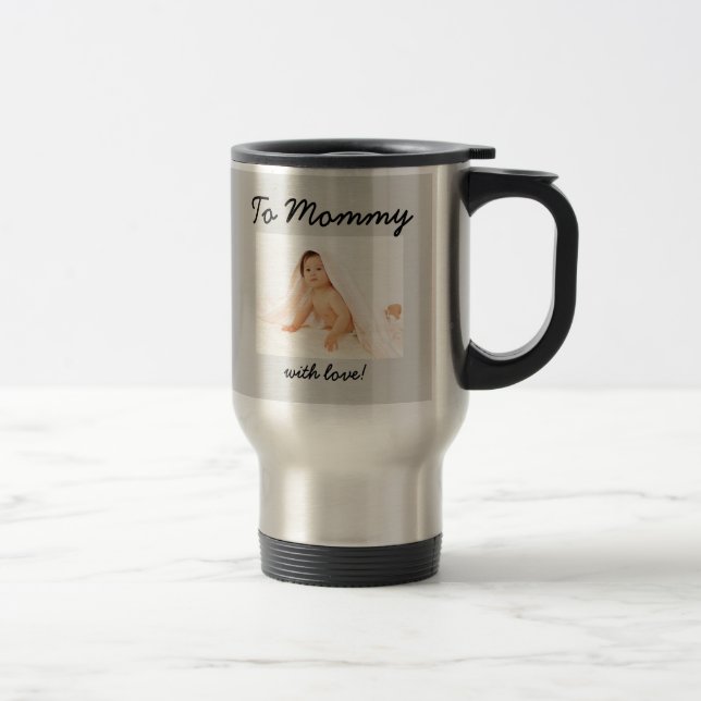 Taza De Viaje Primer Día de la Madre - Foto Personalizado/Año (Derecha)