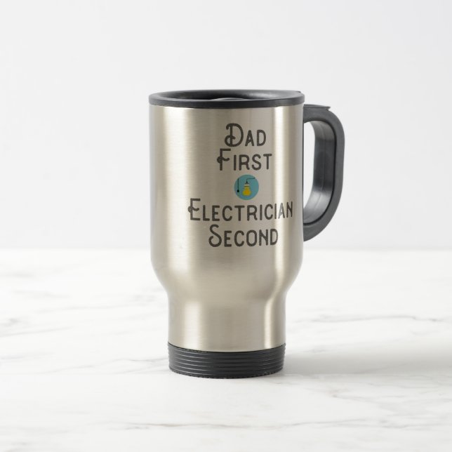 Taza De Viaje Primer regalo de papá electricista (Anverso derecho)
