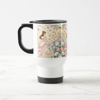 Taza De Viaje Princesa linda con mariposas
