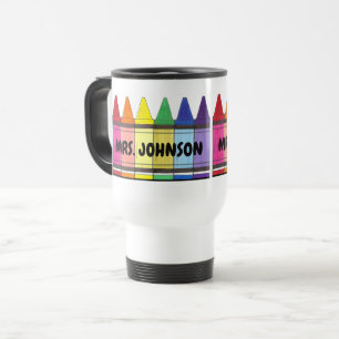 Taza De Viaje Profesora de arte escolar personalizada de Rainbow