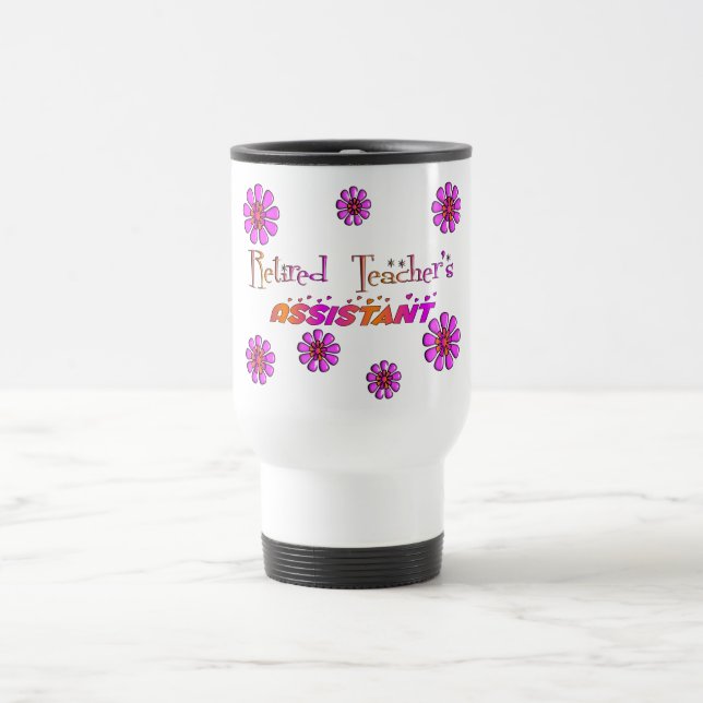 Taza De Viaje Profesores jubilados ayudantes de flores retro (Centro)
