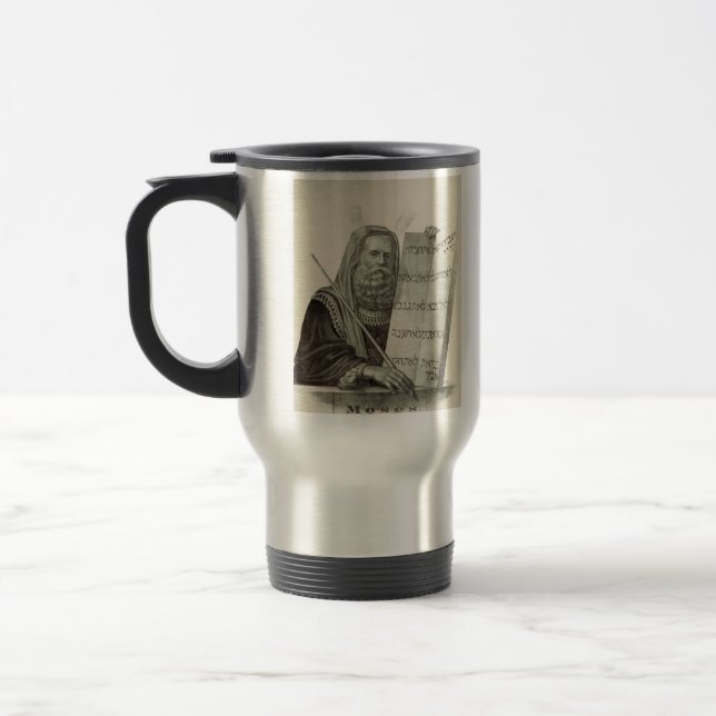 Taza De Viaje Profeta Moisés con las Tablas de la Ley (Izquierda)