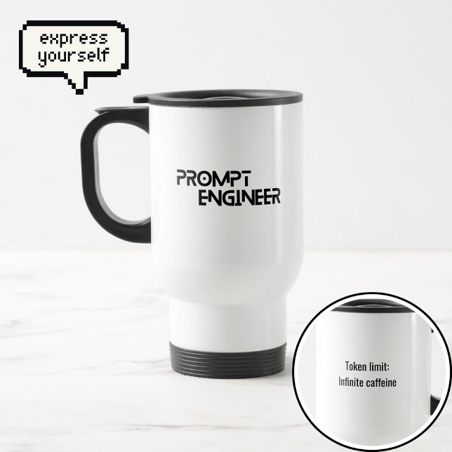 Taza De Viaje Prompt engineer minimalist quote (Subido por el creador)