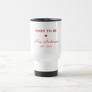 Taza De Viaje Pronto Sra Personalizado Rojo Retro