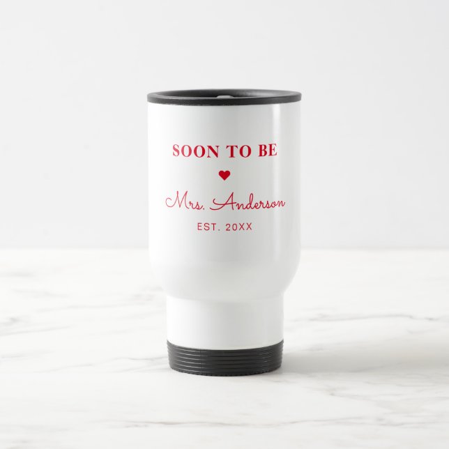 Taza De Viaje Pronto Sra Personalizado Rojo Retro (Centro)