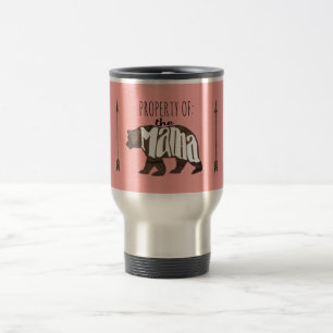 Taza De Viaje Propiedad de mamá Bear Pink