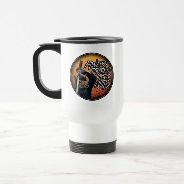 Taza De Viaje Proteja siempre tus nueces - ardilla de ninja dive (Izquierda)