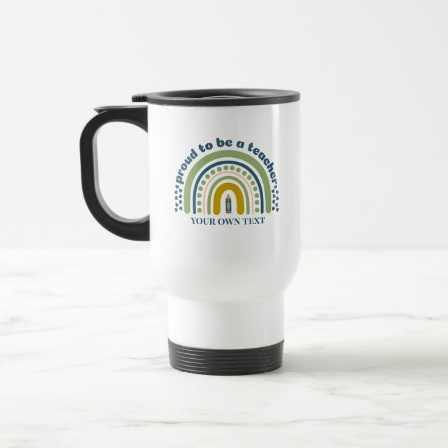 Taza De Viaje Proud To Be a Teacher Retro Blue Green (Izquierda)