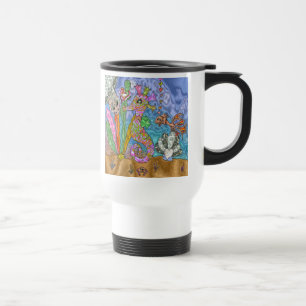Taza De Viaje Psicodelia Seahorse Sea Turtle Art