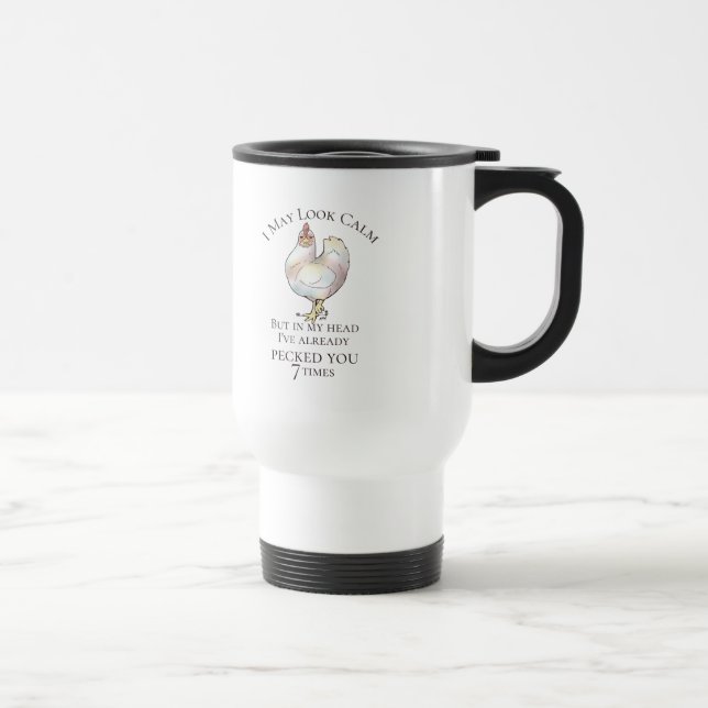 Taza De Viaje "Puedo mirar" el pollo tranquilo (Derecha)