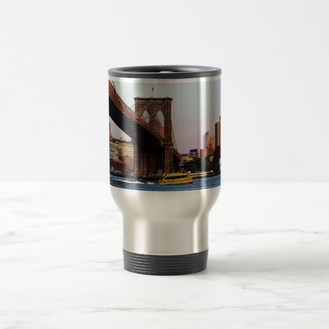 Taza De Viaje Puente de Brooklyn en foto de la original de NYC (Centro)