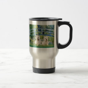 Taza De Viaje Puente del estanque de lirios - Westies (dos)