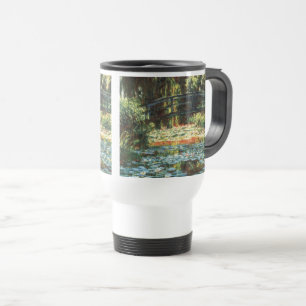 Taza De Viaje Puente sobre la charca de Waterlily de Claude