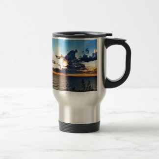 Taza De Viaje Puesta del sol espectacular sobre el lago Michigan