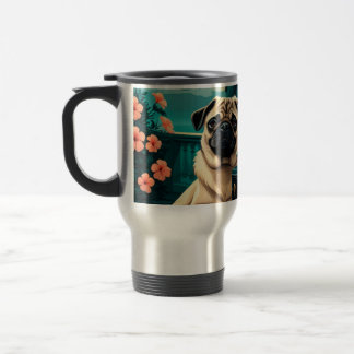 Taza De Viaje Pug Dog caballero vintage