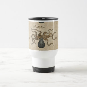 Taza De Viaje Pulpo Kraken Antiguo Marino Vida Silvestre Costera