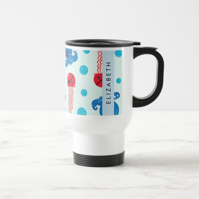 Taza De Viaje Pulpo pirata, medusa pirata, mar, tu nombre (Derecha)
