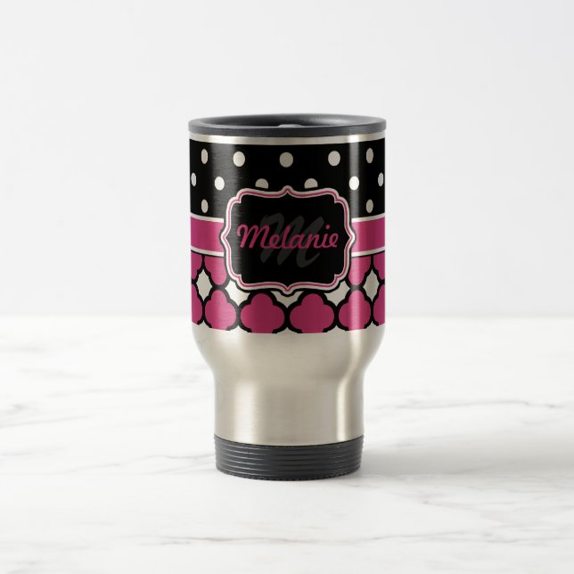 Taza De Viaje Punto de Polka de latencia de cuarzo monogramado (Centro)