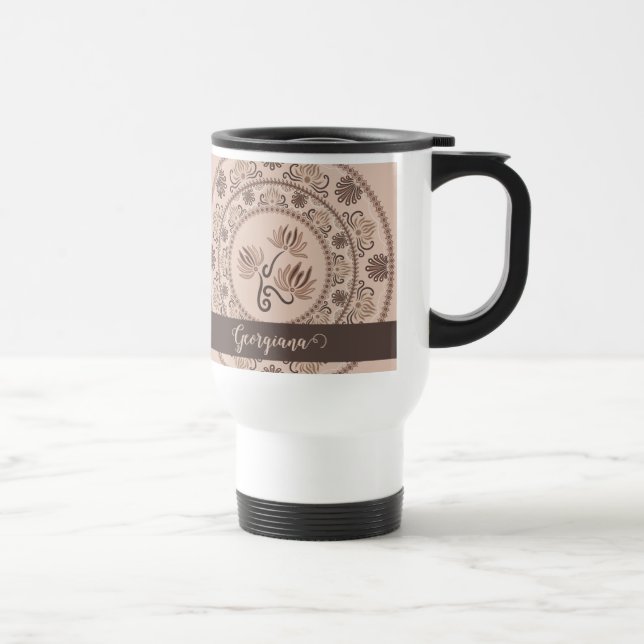 Taza De Viaje Punto de reactivación personalizado de Mocha Rococ (Derecha)
