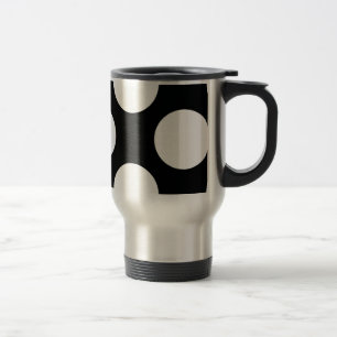 Taza De Viaje Punto Polka (blanco y negro) Cualquier Personaliza