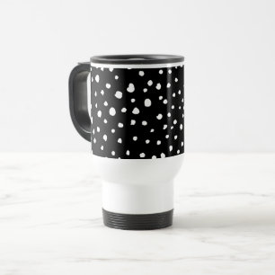 Taza De Viaje Puntos dálmatas, puntos dálmatas, blanco y negro
