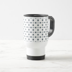 Taza De Viaje Puntos de Polka Gris, Patrón De Punto De Polka, Pu