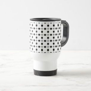 Taza De Viaje Puntos de Polka Negro, Patrón de Punto de Polka, P
