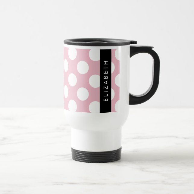 Taza De Viaje Puntos rosados de polka, patrón de puntos de polka (Derecha)