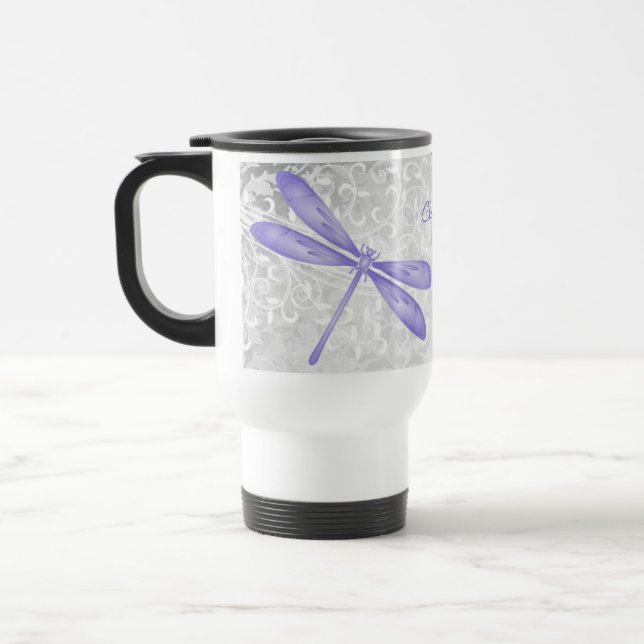 Taza De Viaje Purple Dragonfly Personalizado Travel Mug (Izquierda)