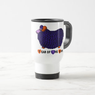 Taza De Viaje Purple Ram Año Chino Zodiac Travel Mug