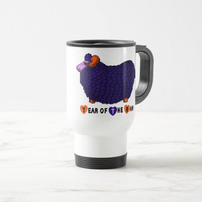 Taza De Viaje Purple Ram Año Chino Zodiac Travel Mug (Anverso derecho)