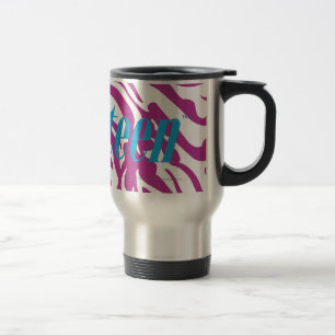 Taza De Viaje Púrpura de la cebra