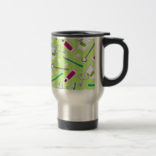 Taza De Viaje Púrpura del verde del amor del dentista lindo/del