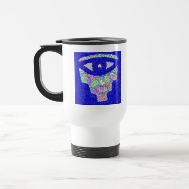Taza De Viaje Purpurina ח מ ס ה hamsa floral (Izquierda)