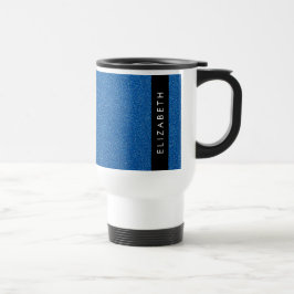 Taza De Viaje Purpurina azul, fondo Purpurina, nombre