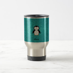 Taza De Viaje Purpurina conocido personalizado de la turquesa