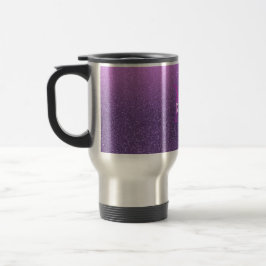 Taza De Viaje Purpurina falso ultravioleta y rosa ondulante con 