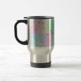 Taza De Viaje Purpurina holográfica de unicornio