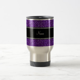 Taza De Viaje Purpurina púrpura conocido personalizado