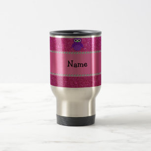 Taza De Viaje Purpurina púrpura conocido personalizado del rosa