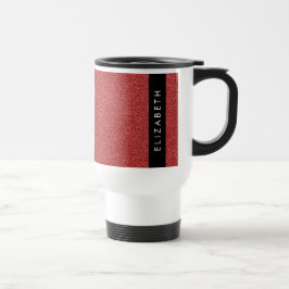 Taza De Viaje Purpurina rojo, fondo Purpurina, nombre