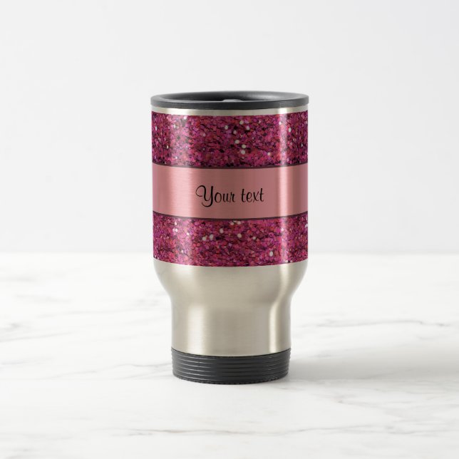 Taza De Viaje Purpurina rosado brillante (Centro)