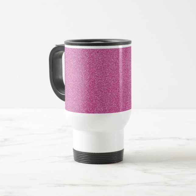 Taza De Viaje Purpurina rosado, espárrago, fondo Purpurina (Anverso izquierdo)