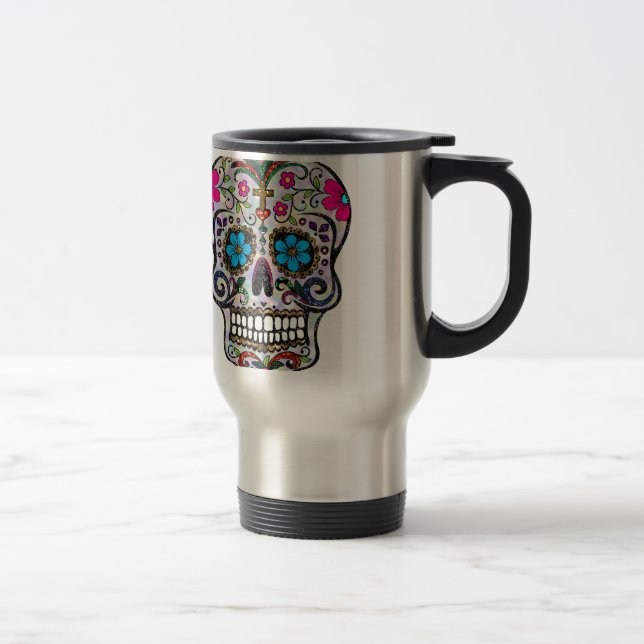 Taza De Viaje purpurina Sugar Skull (Derecha)