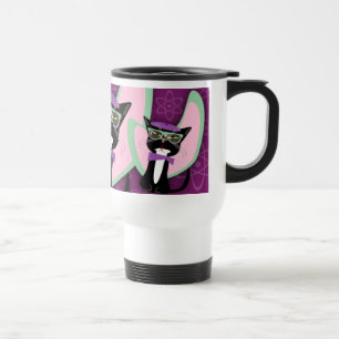 Taza De Viaje Purrsville Daddy-O Beatnik Kitty