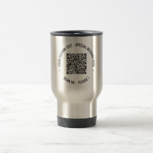 Taza De Viaje QR Código Analizar información Texto y color Mug d