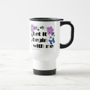 Taza De Viaje Que Empiece Con Mí Diciendo Flores Mariposa