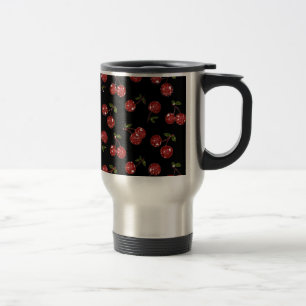 Taza De Viaje RAB Rockabilly Cerezas Muy Cerezas En Negro