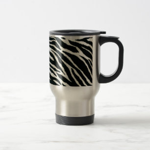 Taza De Viaje RAB Rockabilly Estampado de Cebra Negro y Blanco